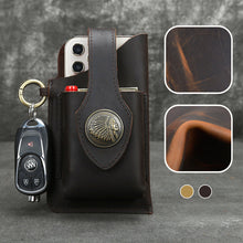 Laden Sie das Bild in den Galerie-Viewer, Multifunktionale Handytasche aus Leder