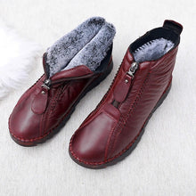 Laden Sie das Bild in den Galerie-Viewer, Damen weichem Leder Winter Warme Schuhe