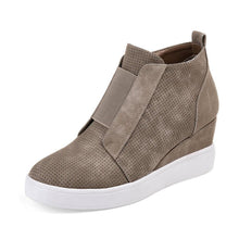 Laden Sie das Bild in den Galerie-Viewer, Bequeme Sneakers mit Reißverschluss und Keilabsatz