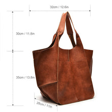 Laden Sie das Bild in den Galerie-Viewer, Frauen Übergröße Leder Handtaschen