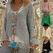 Laden Sie das Bild in den Galerie-Viewer, V-Ausschnitt Strickpullover 5 Farben