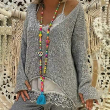 Laden Sie das Bild in den Galerie-Viewer, V-Ausschnitt Strickpullover 5 Farben