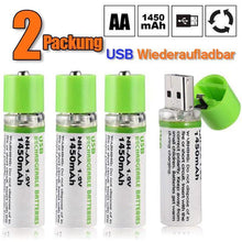Laden Sie das Bild in den Galerie-Viewer, USB wiederaufladbare AA-Batterien