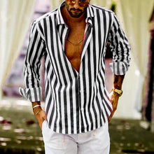 Laden Sie das Bild in den Galerie-Viewer, Gestreiftes Frühlingshemd für Herren