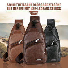 Laden Sie das Bild in den Galerie-Viewer, Schultertasche Crossbodytasche für Herren mit USB-Ladeanschluss