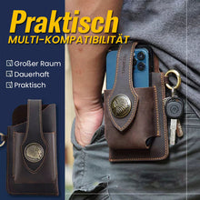 Laden Sie das Bild in den Galerie-Viewer, Multifunktionale Handytasche aus Leder