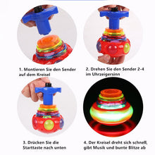 Laden Sie das Bild in den Galerie-Viewer, Musik Blinkendes Spinner Spielzeug mit Launcher🎁Bestes Weihnachtsgeschenk für Kinder