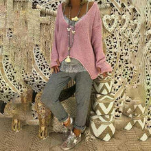 Laden Sie das Bild in den Galerie-Viewer, V-Ausschnitt Strickpullover 5 Farben