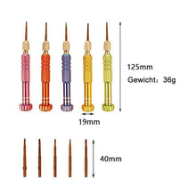 Laden Sie das Bild in den Galerie-Viewer, 5 in 1 Präzision Torx-Schraubendreher-Magnetsatz Handy-Uhr-Reparatur-Werkzeugsatz