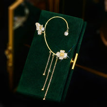Laden Sie das Bild in den Galerie-Viewer, Elegante Schmetterlings-Blumenohrringe mit Quasten