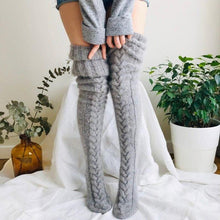 Laden Sie das Bild in den Galerie-Viewer, Lange Warme Socken Aus 100% Reiner Baumwolle Und Reiner Wolle