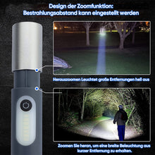 Laden Sie das Bild in den Galerie-Viewer, Multifunktionale wiederaufladbare LED-Taschenlampe