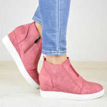 Laden Sie das Bild in den Galerie-Viewer, Bequeme Sneakers mit Reißverschluss und Keilabsatz