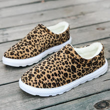 Laden Sie das Bild in den Galerie-Viewer, Unisex Leopard Flache Baumwollschuhe, bequeme Hausschuhe