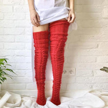 Laden Sie das Bild in den Galerie-Viewer, Lange Warme Socken Aus 100% Reiner Baumwolle Und Reiner Wolle