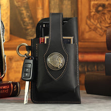 Laden Sie das Bild in den Galerie-Viewer, Multifunktionale Handytasche aus Leder