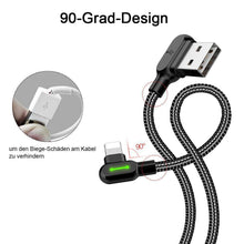 Laden Sie das Bild in den Galerie-Viewer, Bequee Lightning-USB Aufladung Kabel mit 90-Grad-Design fĂŒr iOS und Android