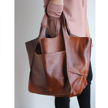 Laden Sie das Bild in den Galerie-Viewer, Frauen übergroße Leder Handtaschen