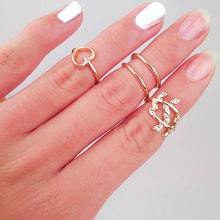 Laden Sie das Bild in den Galerie-Viewer, 4/Set Fingergelenk-Ringe ,Liebe und Blätter,Diamant