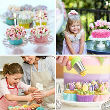 Laden Sie das Bild in den Galerie-Viewer, Spritztüllen Set aus Edelstahl (13 teilig) für Cupcakes & Kuchen Dekoraktion