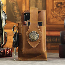 Laden Sie das Bild in den Galerie-Viewer, Multifunktionale Handytasche aus Leder