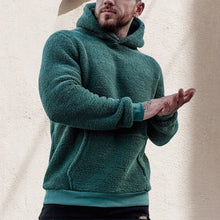 Laden Sie das Bild in den Galerie-Viewer, Modischer Herren-Plüschpullover mit Kapuze