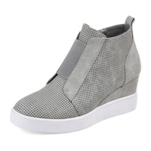 Laden Sie das Bild in den Galerie-Viewer, Bequeme Sneakers mit Reißverschluss und Keilabsatz