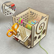 Laden Sie das Bild in den Galerie-Viewer, All-in-One-Garnschale aus Holz – multifunktionales Strickwerkzeug