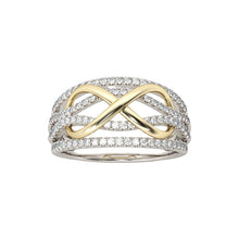 Laden Sie das Bild in den Galerie-Viewer, Damen Zweifarbiger Strassring