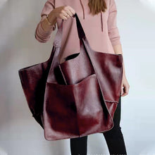 Laden Sie das Bild in den Galerie-Viewer, Frauen Übergröße Leder Handtaschen