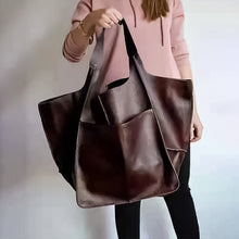 Laden Sie das Bild in den Galerie-Viewer, Frauen Übergröße Leder Handtaschen