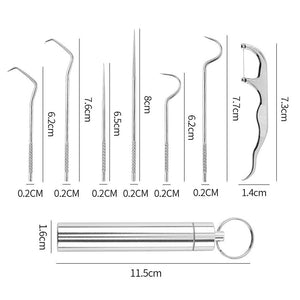 Zahnstocher Set aus Edelstahl (7 Stück)