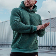 Laden Sie das Bild in den Galerie-Viewer, Modischer Herren-Plüschpullover mit Kapuze
