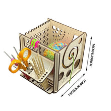 Laden Sie das Bild in den Galerie-Viewer, All-in-One-Garnschale aus Holz – multifunktionales Strickwerkzeug
