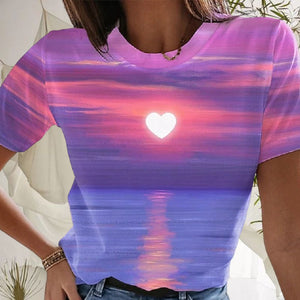 Lässiges 3D-T-Shirt für Damen