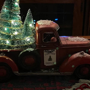 Roter Bauernhof-LKW Weihnachten Dekorationen