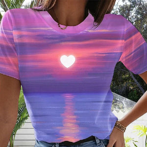 Lässiges 3D-T-Shirt für Damen