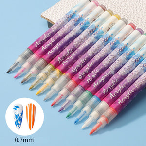 12-farbiger ultradünner gebogener Nagelstift